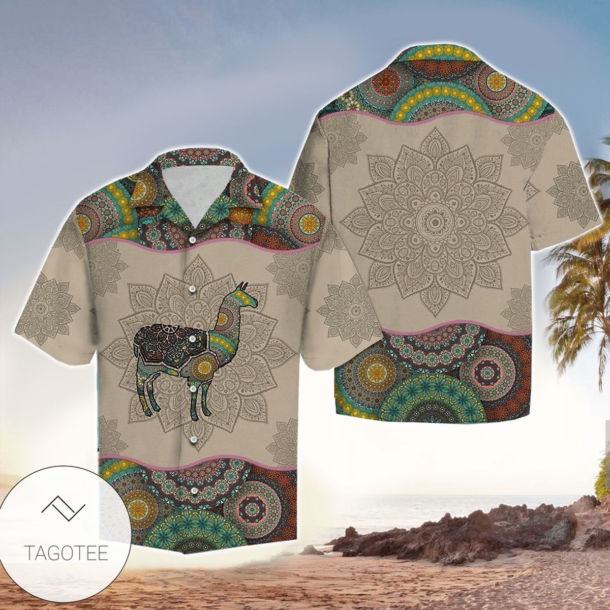 Llama Green Tropical Unique Unisex Hawaiian Shirt