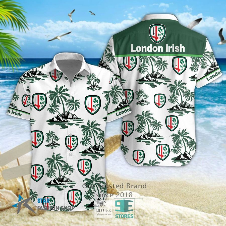 London Irish Green Hawaiian Shirt, Short