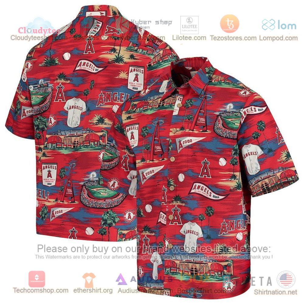 Los Angeles Angels Button-Up Scenic Hawaiian Shirt