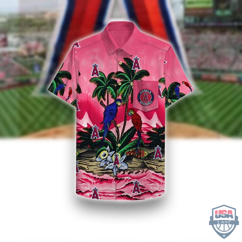 Los Angeles Angels Parrots Couple Hawaiian Shirt