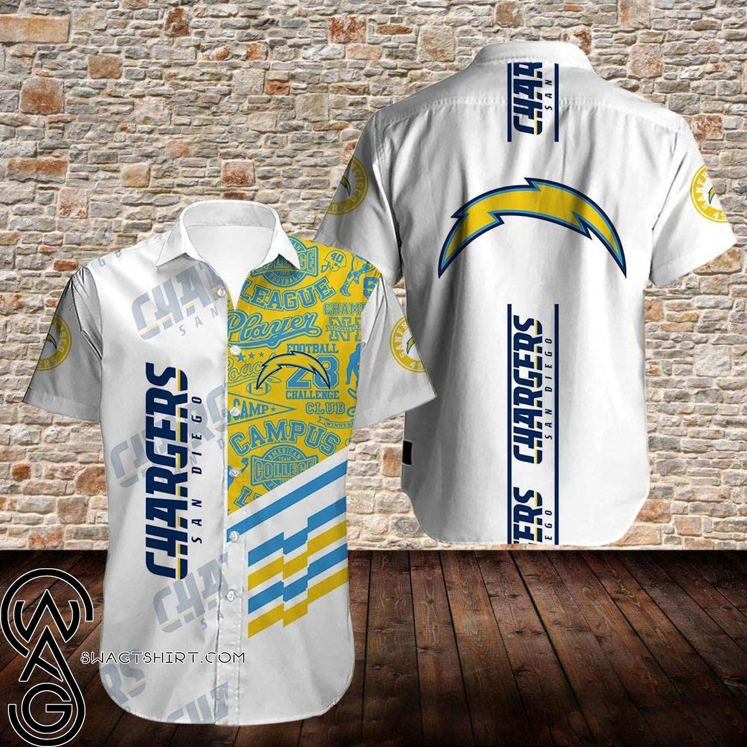 Los Angeles Chargers All Over Print Hawaiian Shirt