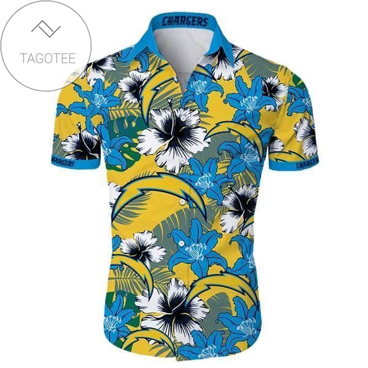 Los Angeles Chargers Tropical Flower Authentic Hawaiian Shirt 2022