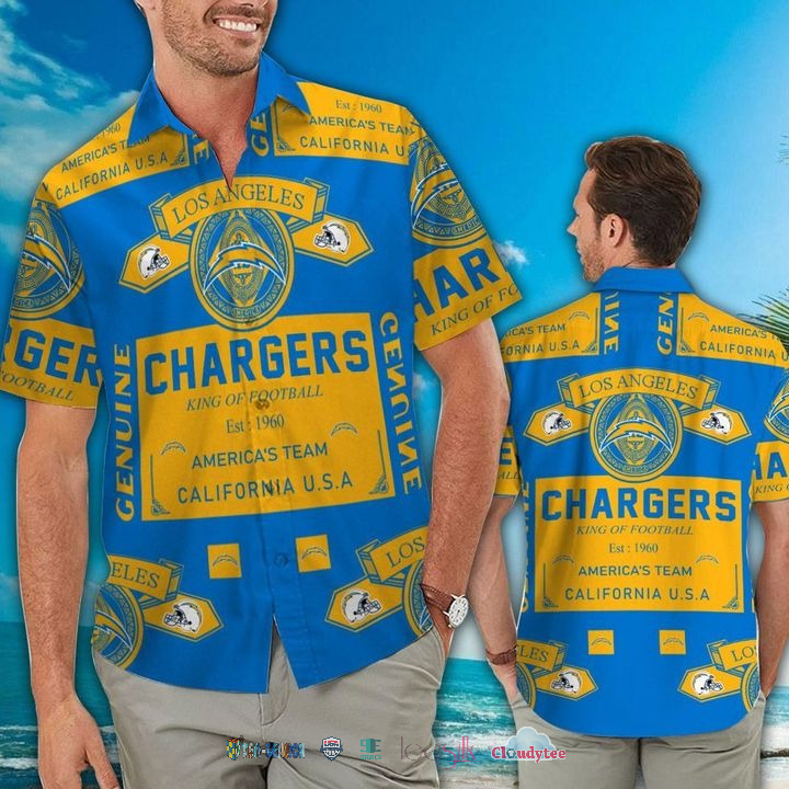 Los Angeles Chargers Ocean Fishes Hawaiian Shirt Beach Short