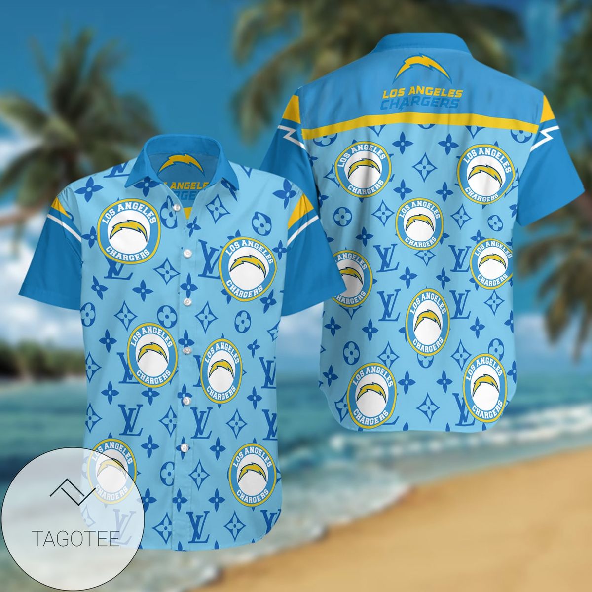 Los Angeles Chargers Tropical Flower Authentic Hawaiian Shirt 2022 White Men Women Beach Wear Short Sleeve Authentic Hawaiian Shirt 2022