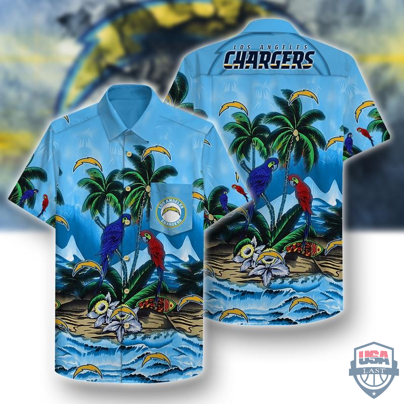 Los Angeles Chargers Ocean Fishes Hawaiian Shirt Beach Short