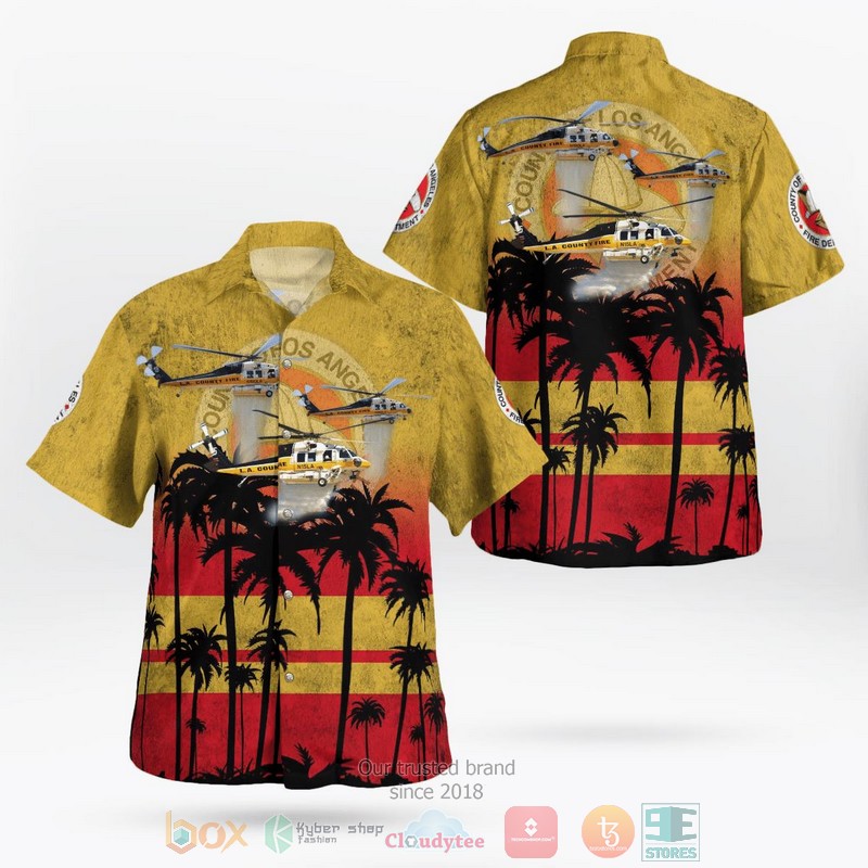 Los Angeles County Sheriff Helicopter Hawaiian Shirt