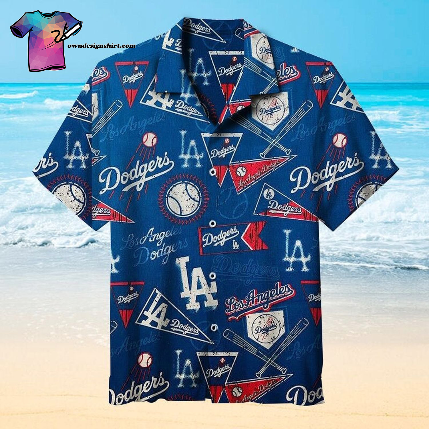 Los Angeles Dodgers Vintage Full Print Hawaiian Shirt