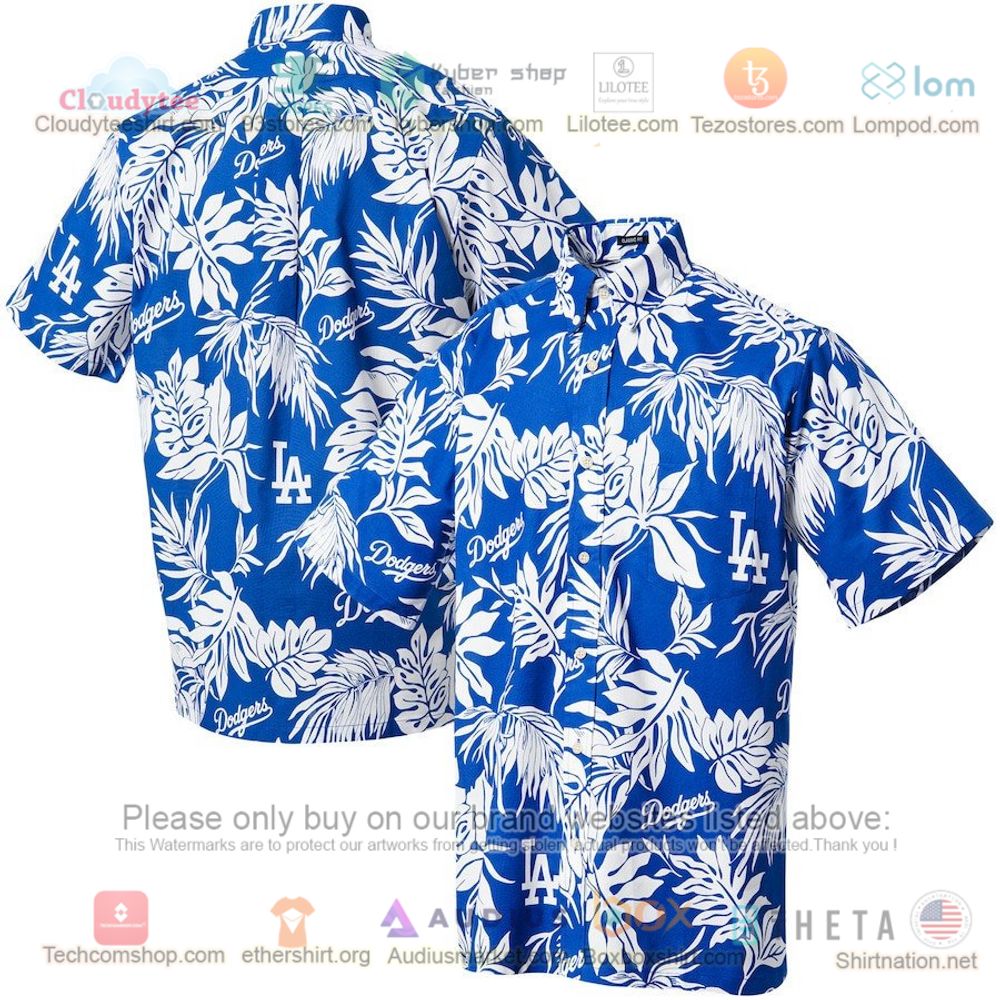 Los Angeles Dodgers blue Button-Up Hawaiian Shirt