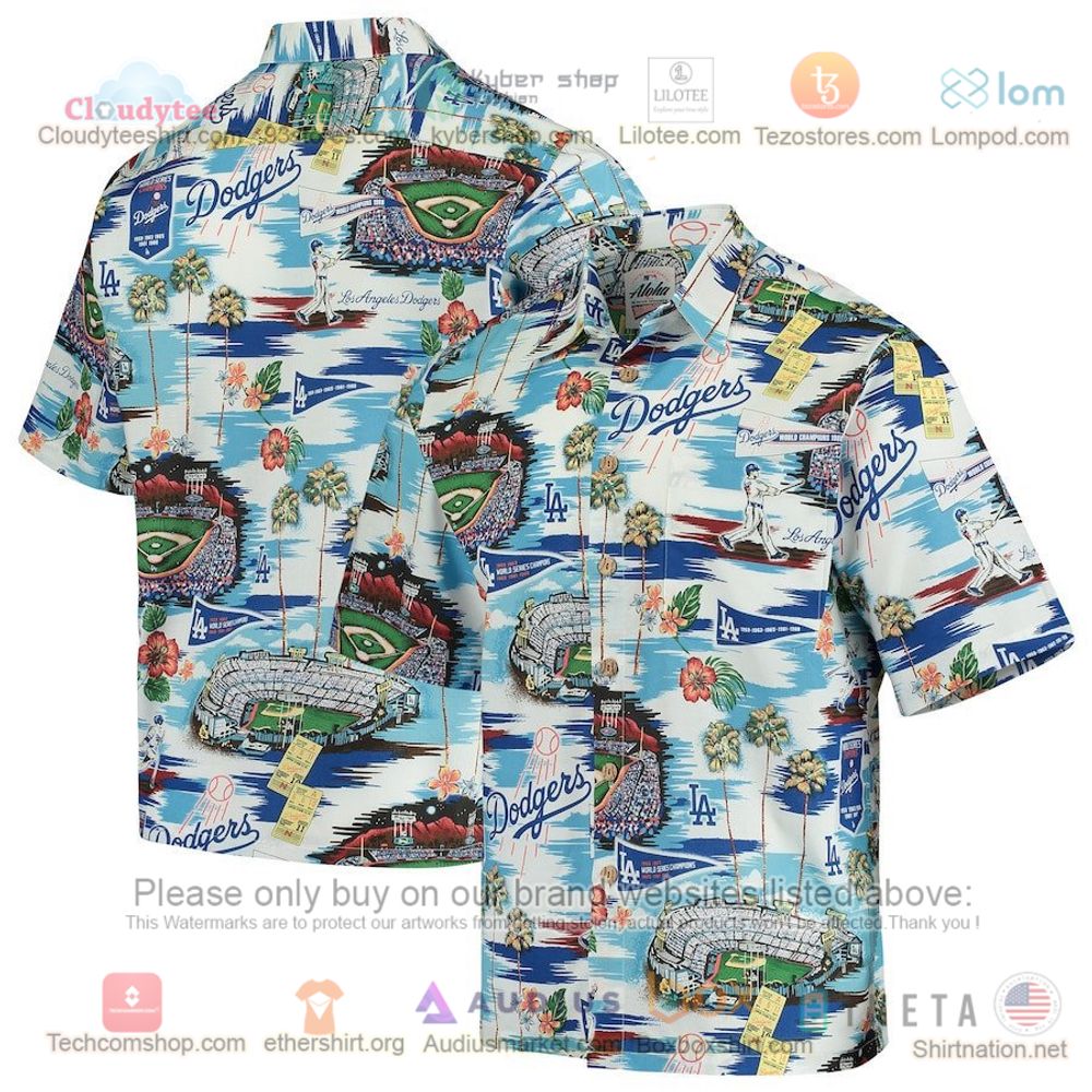 Los Angeles Dodgers Button-Up Holiday Hawaiian Shirt