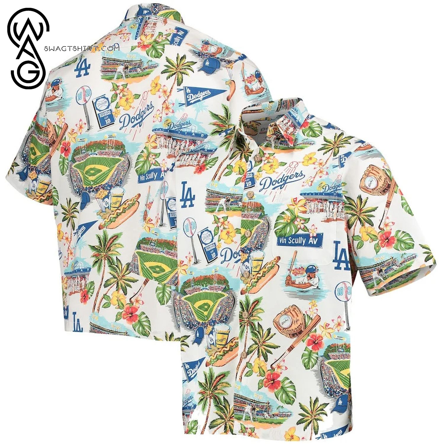 Los Angeles Kings All Over Print Hawaiian Shirt And Beach Shorts