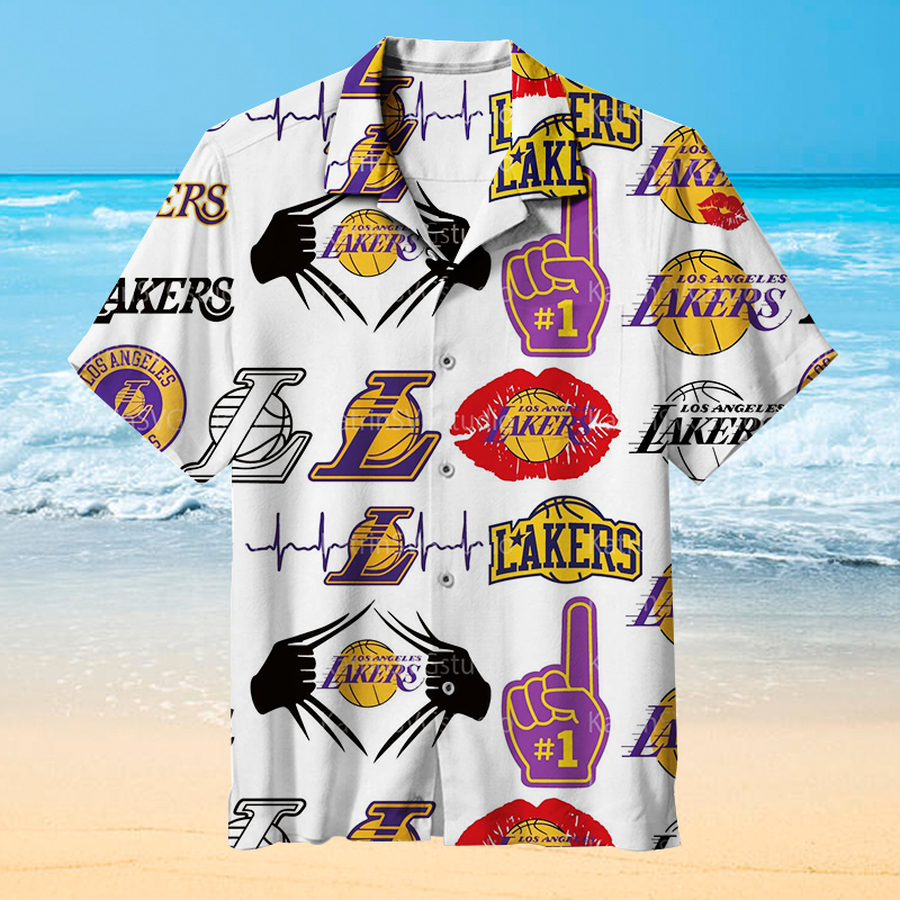 Los Angeles Lakers Vintage Hawaiian Shirt 3D All Over Print Men Women Unisex Model 716