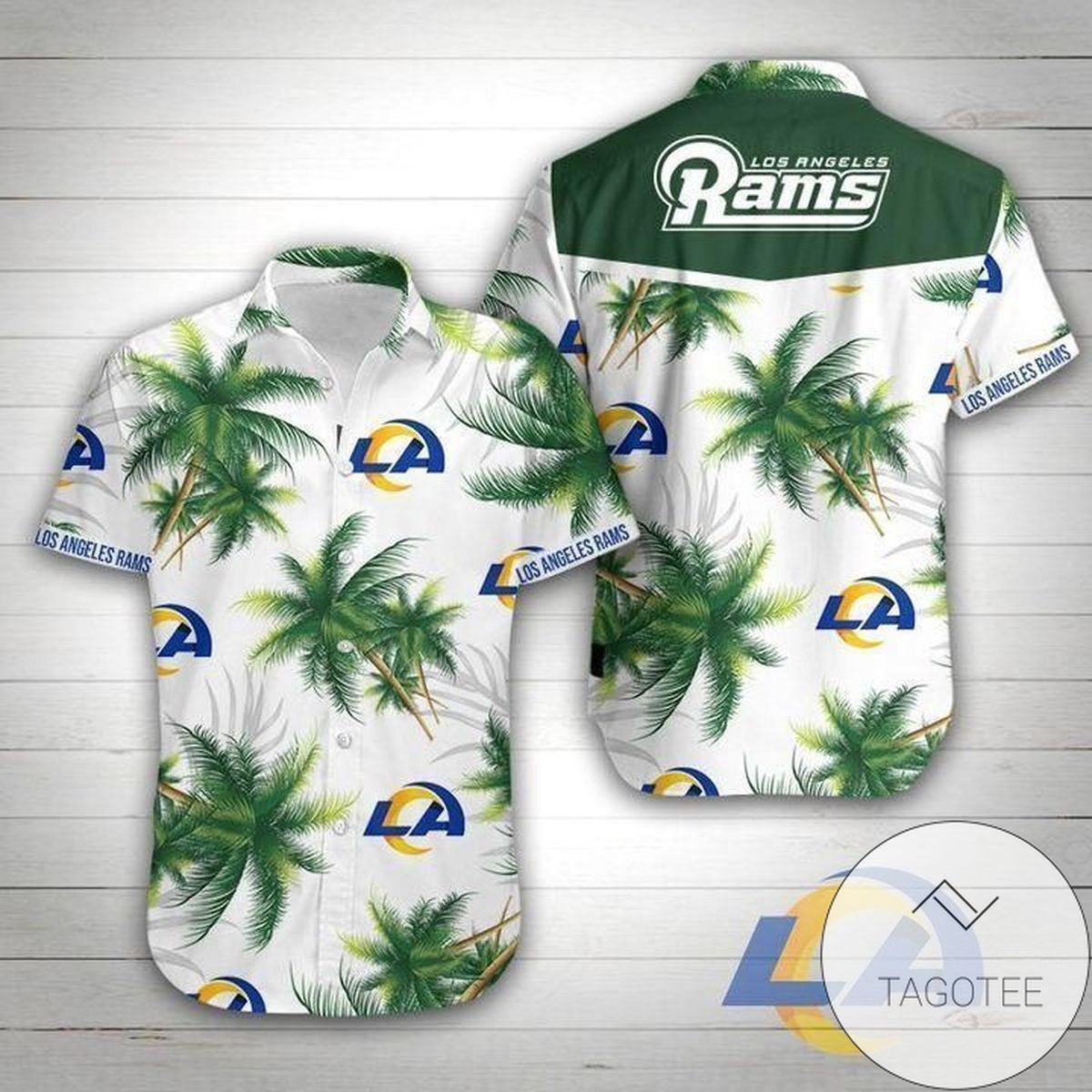 Los Angeles Rams Coconut Tree Hawaiian Shirt 3d