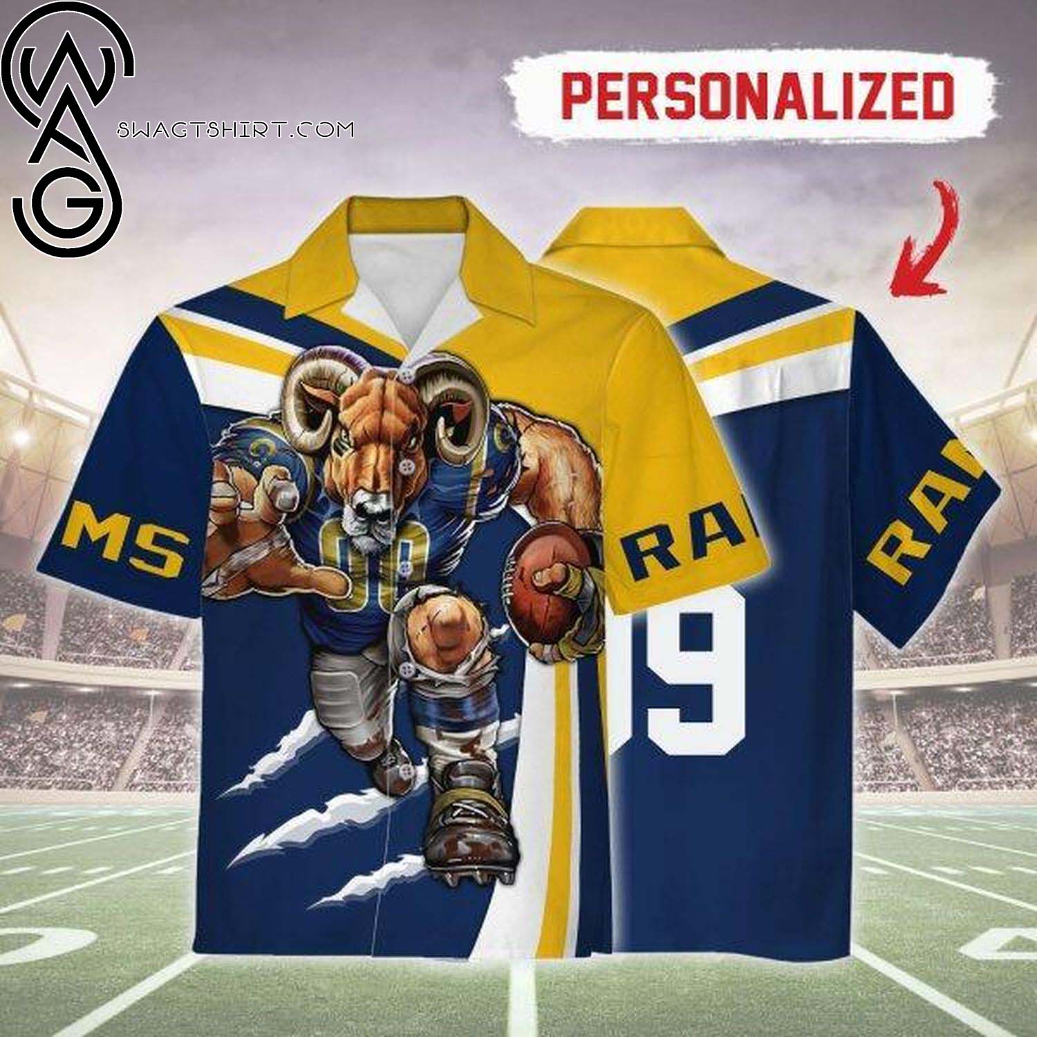 Los Angeles Rams Football Team Full Printing Hawaiian Shirt