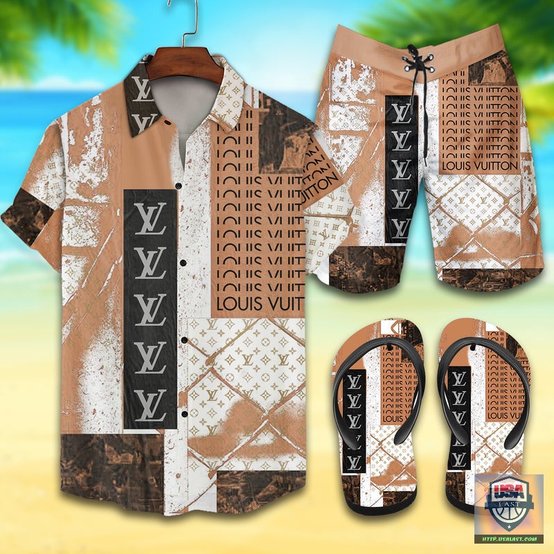 Louis Vuitton Denim Fade Hawaiian Shirt Beach Short