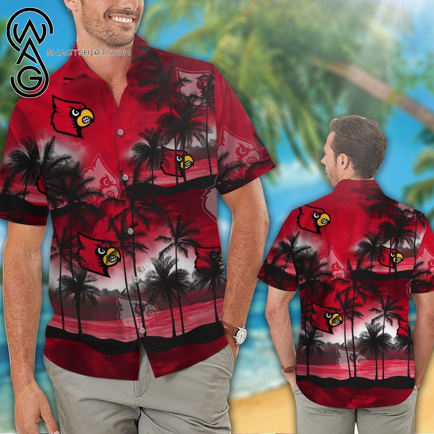 Louisville Cardinals Logo Summer Vacation Hawaiian Shirt