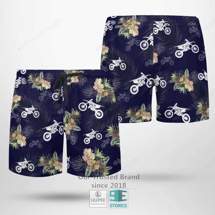 Love Dirt Bikes Pattern Hawaiian Shirt, Short