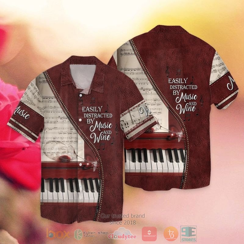 Love Music Piano Short Sleeve Hawaiian Shirt