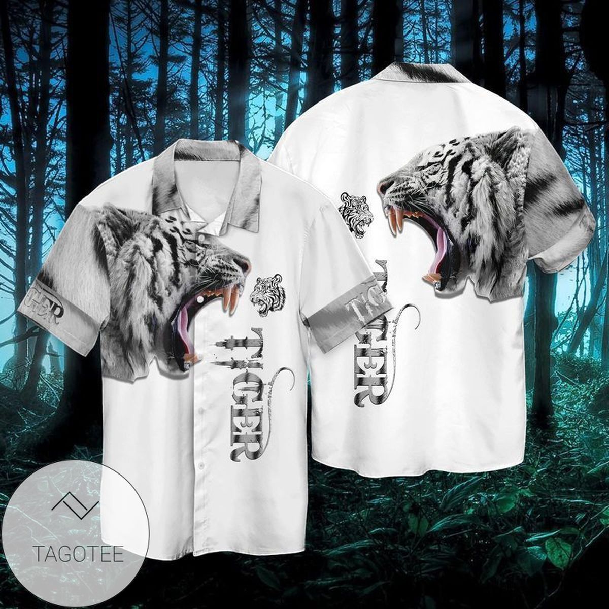 Love White Tiger 1 For men And Women Graphic Print Short Sleeve Hawaiian Casual Shirt