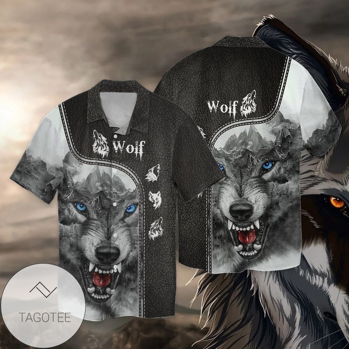 Love Wolf Black And White For Men And Women Graphic Print Short Sleeve Hawaiian Casual Shirt