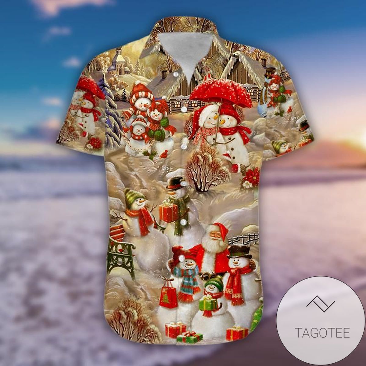 Lovely Snowman With Gift Merry Christmas Authentic Hawaiian Shirt 2022s 1011l