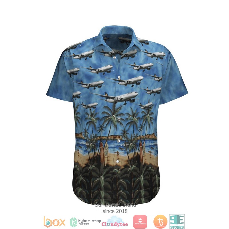 Lufthansa Airbus A330-300 Short Sleeve Hawaiian Shirt