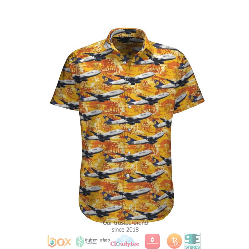 Lufthansa Airbus A330-300 Short Sleeve Hawaiian Shirt