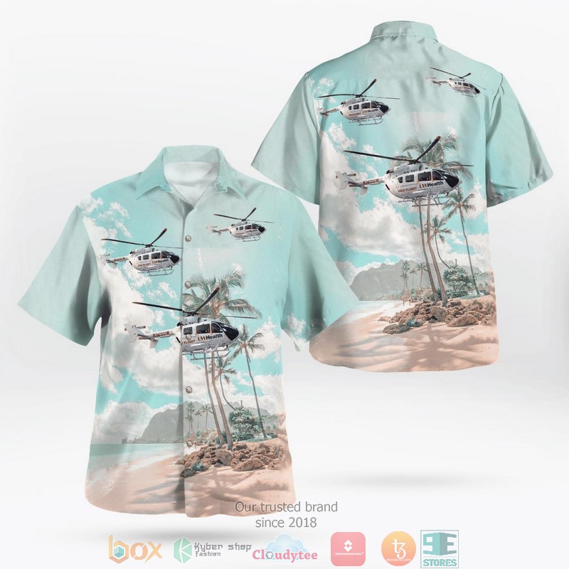 Madison Wisconsin UW Med Flight Agusta A109E ‘Power’ Hawaiian Shirt