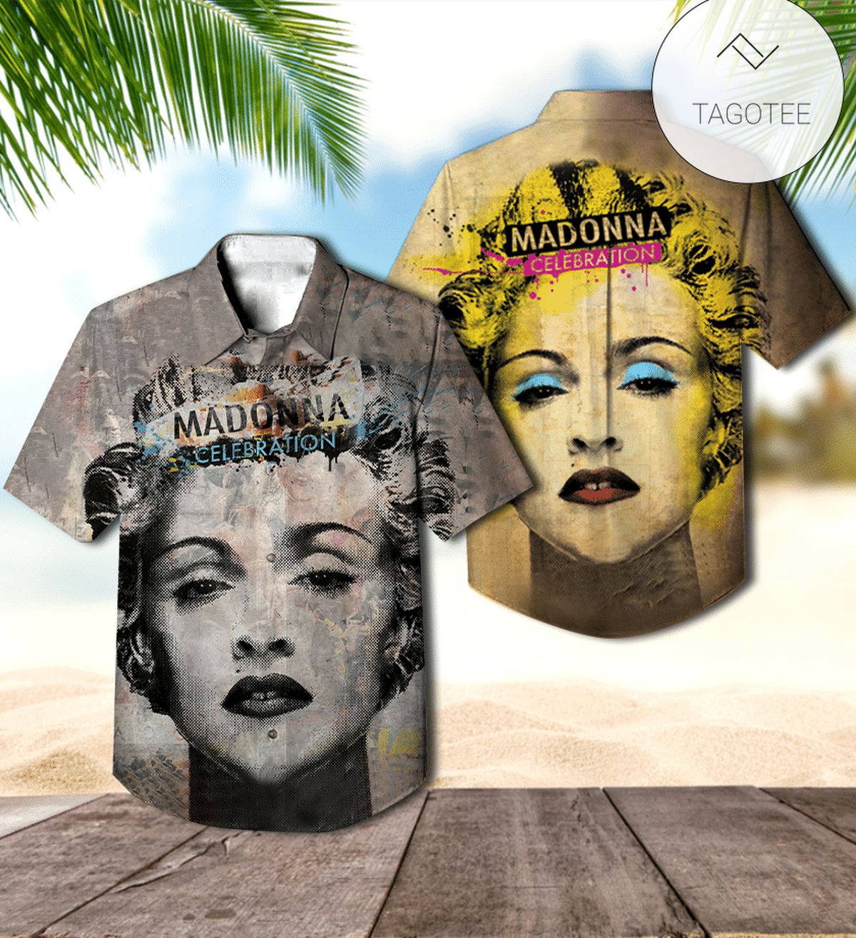 Madonna Bedtime Stories Album Cover Hawaiian Shirt