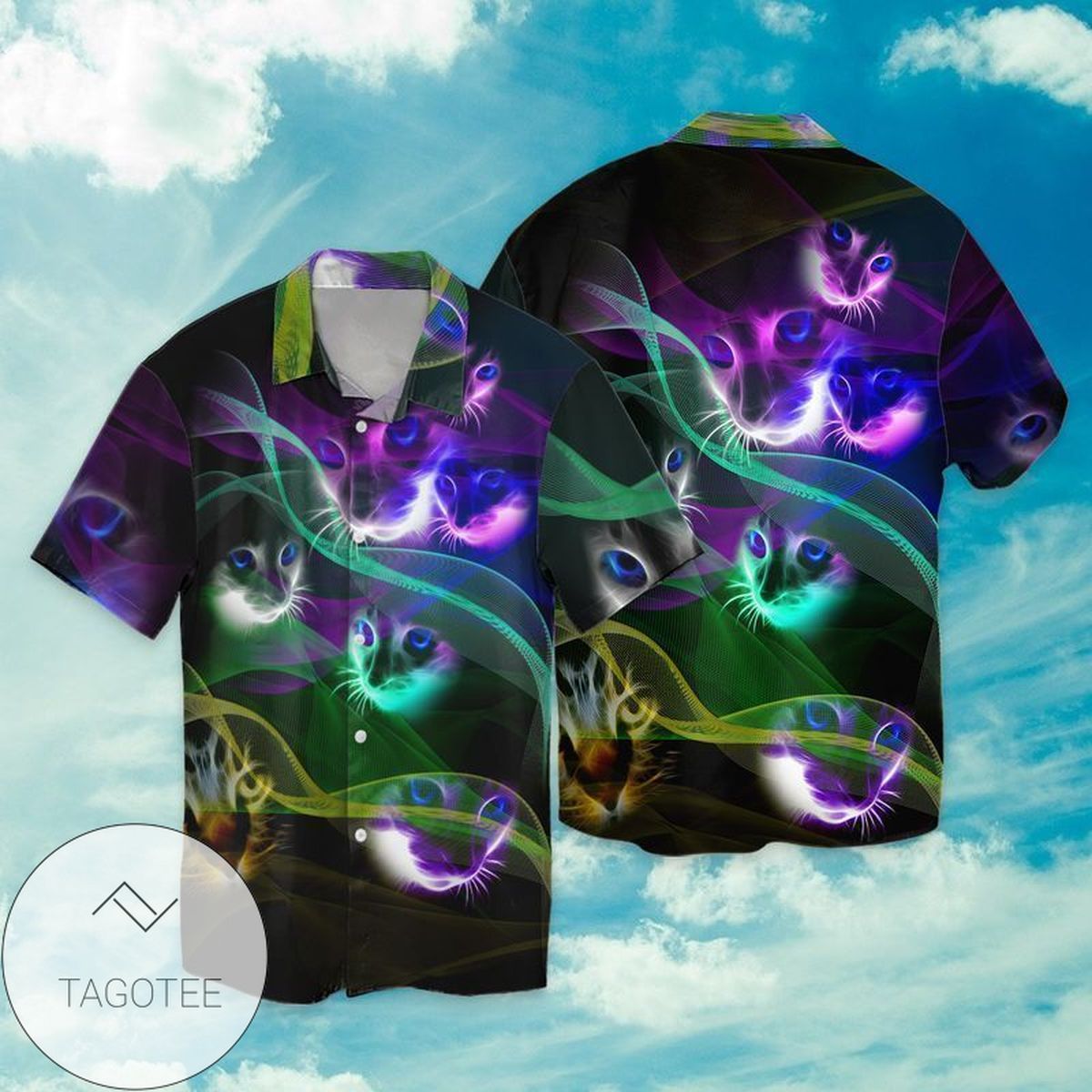 Magic Christmas Night Green Blue Galaxy Hawaiian Shirt