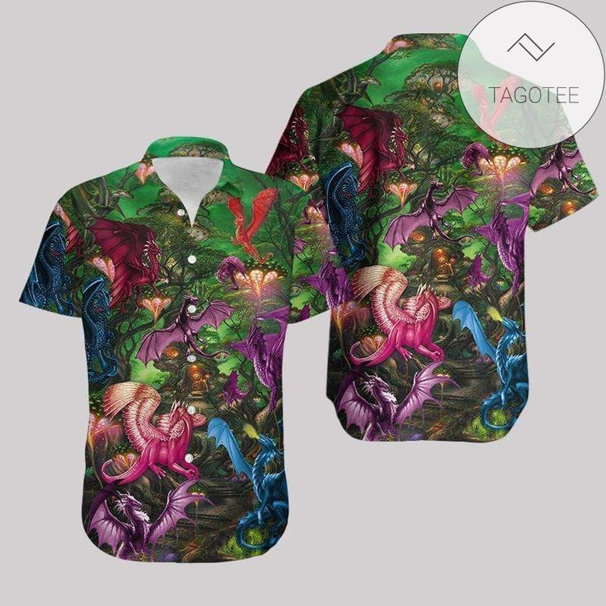 Magic Mushrooms Psychedelic Hippie Hawaiian Shirt