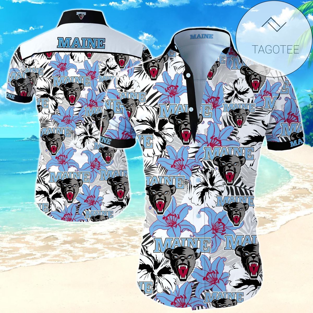 Mahindra & Mahindra Flamingo All Over Print Summer Short Sleeve Hawaiian Beach Shirt