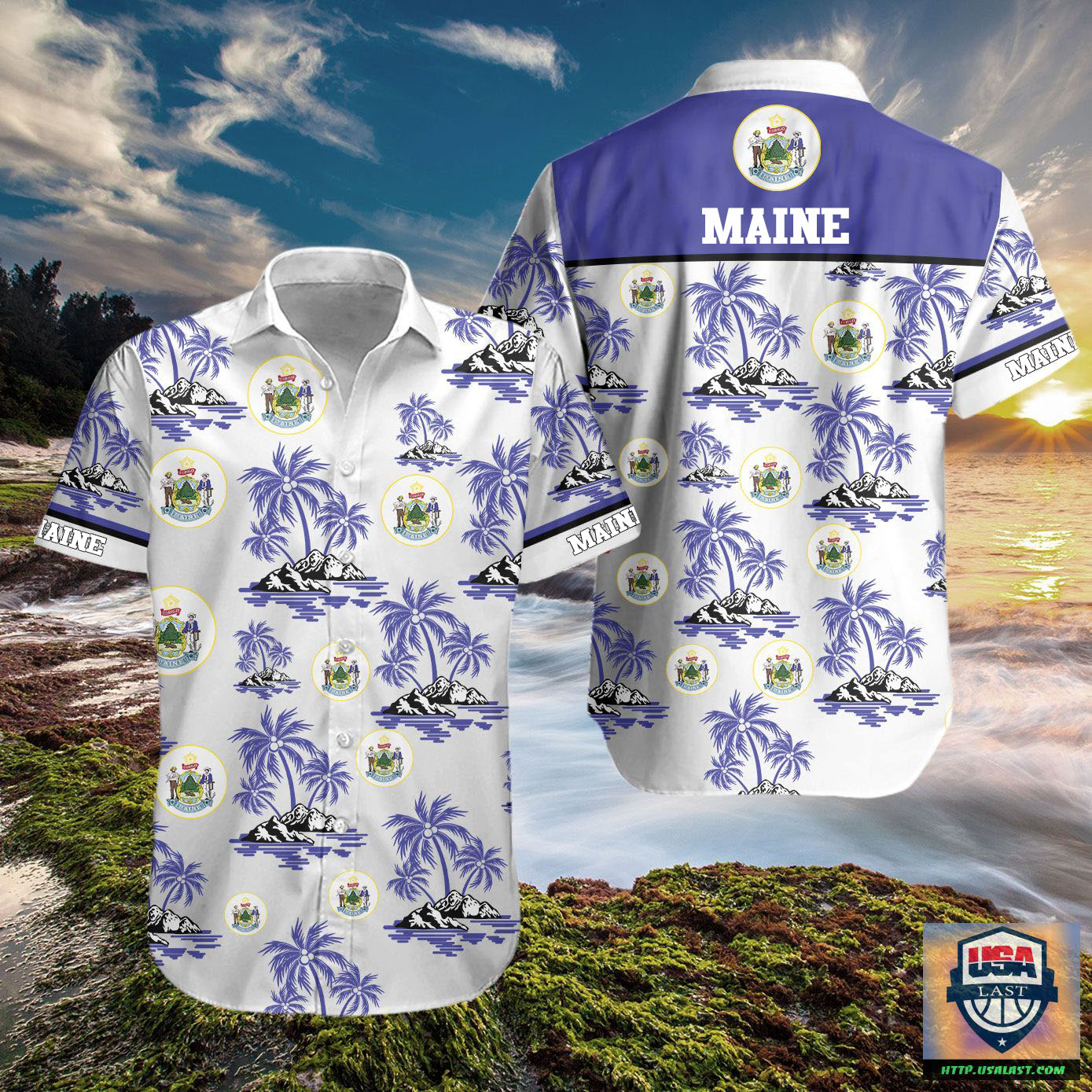 Maker’s Mark Whiskey Palm Tree Hawaiian Shirt