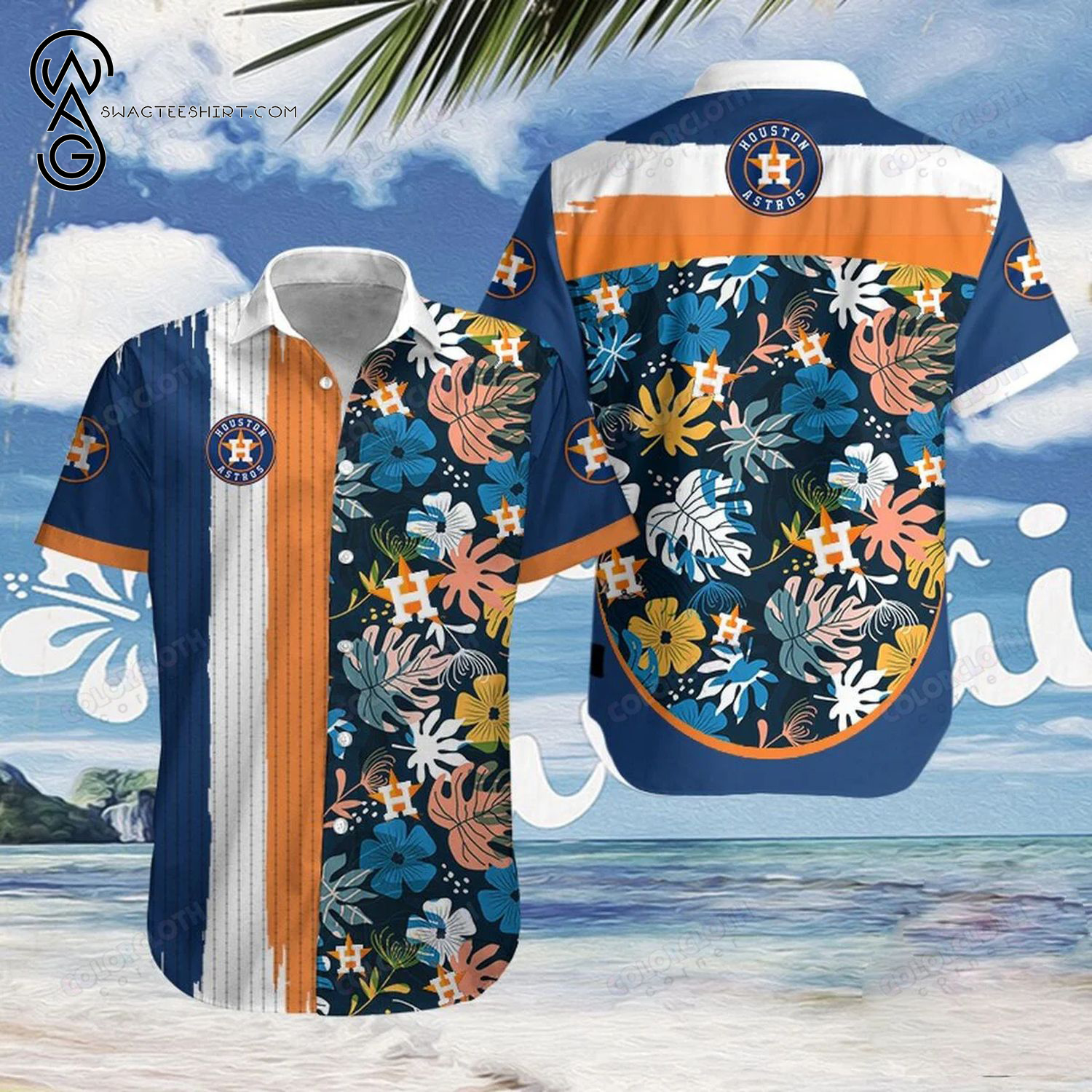 Major League Baseball Houston Astros Floral Summer Hawaiian Shirt