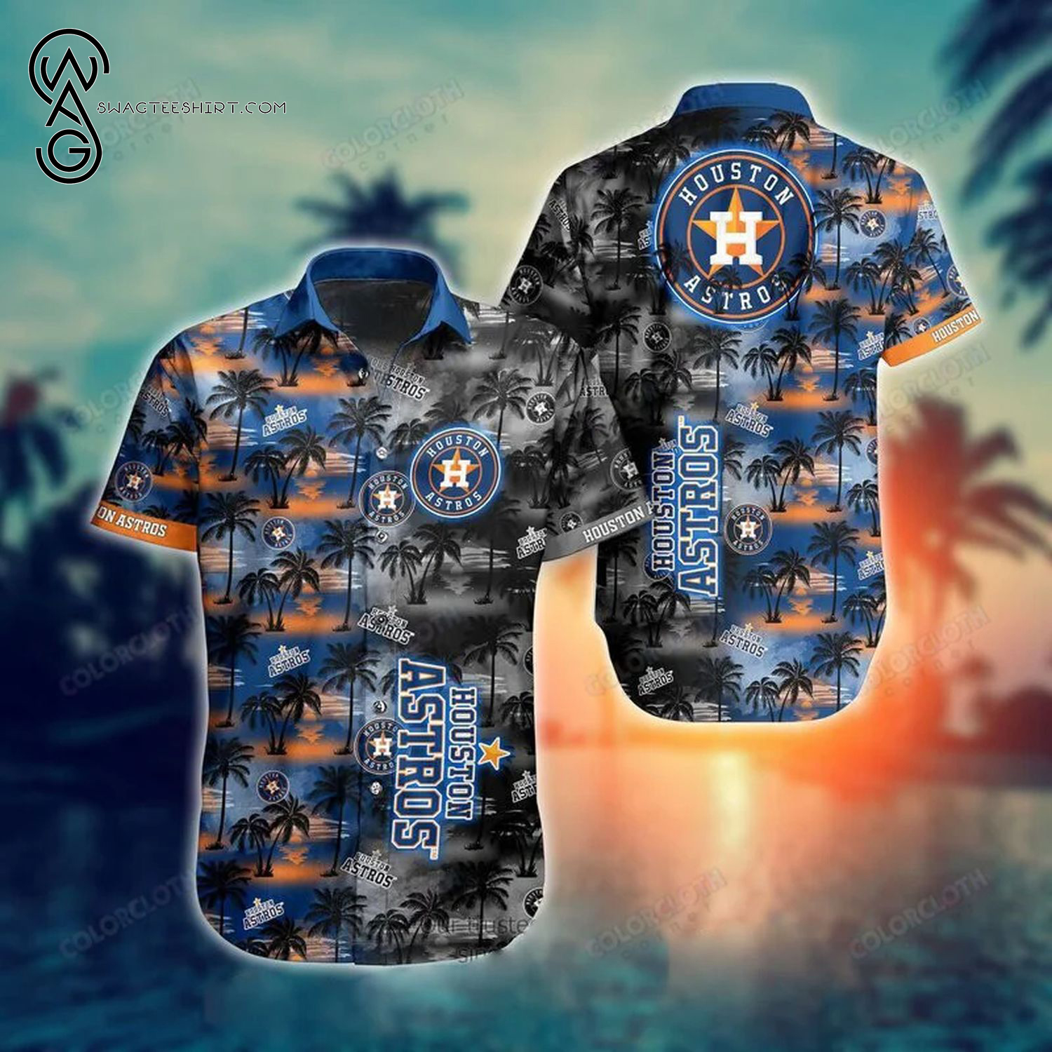 Maker’s Mark All Over Print Summer Combo Hawaiian Shirt And Beach Shorts