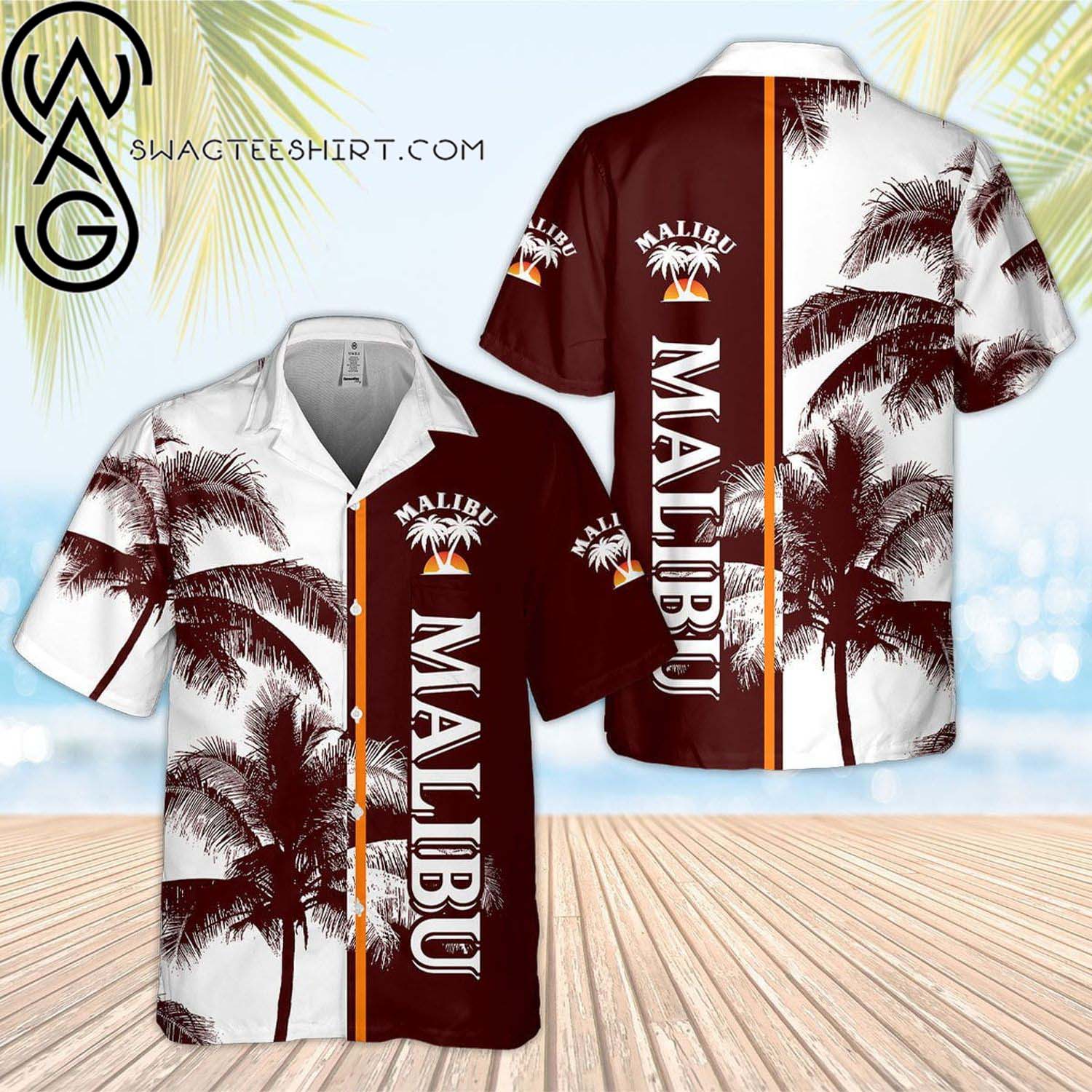 Malibu Wines Palm Tree Summer Outfits Hawaiian Shirt