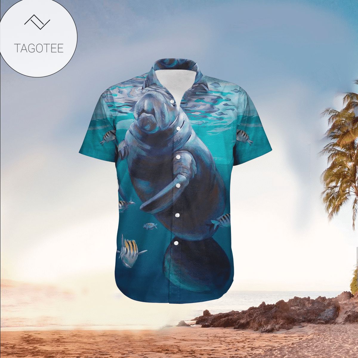 Mamasaurus Hawaiian III Graphic Print Short Sleeve Hawaiian Casual Shirt