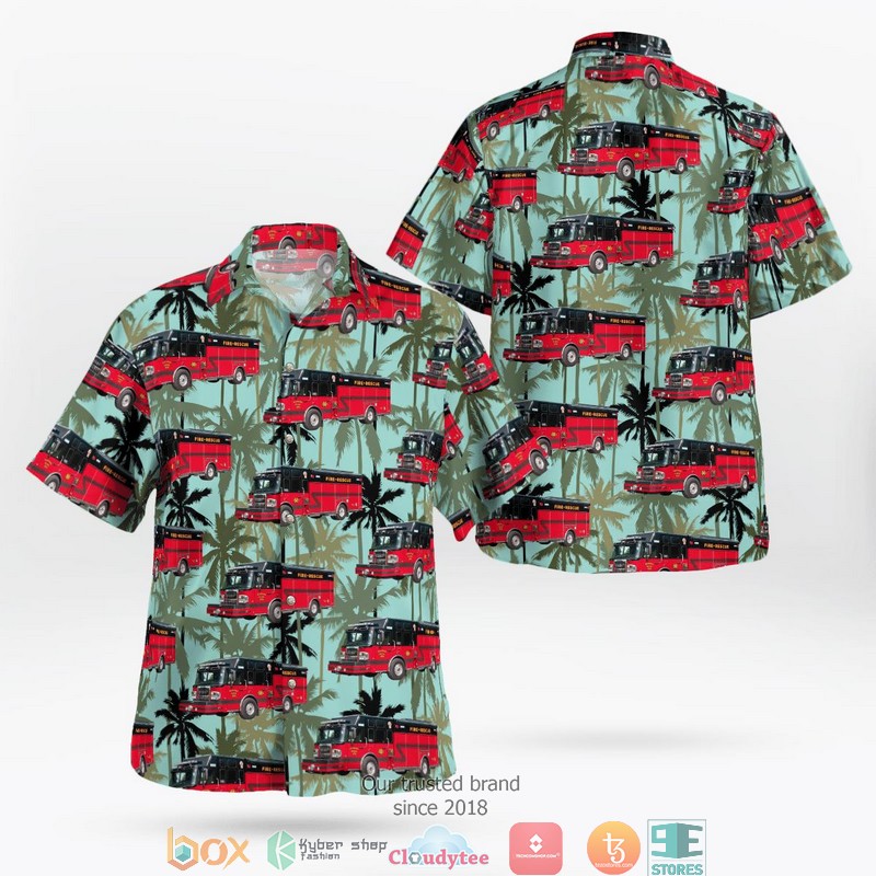 Mandeville Louisiana St Tammany Parish Fire Protection District 4 Hawaiian Shirt