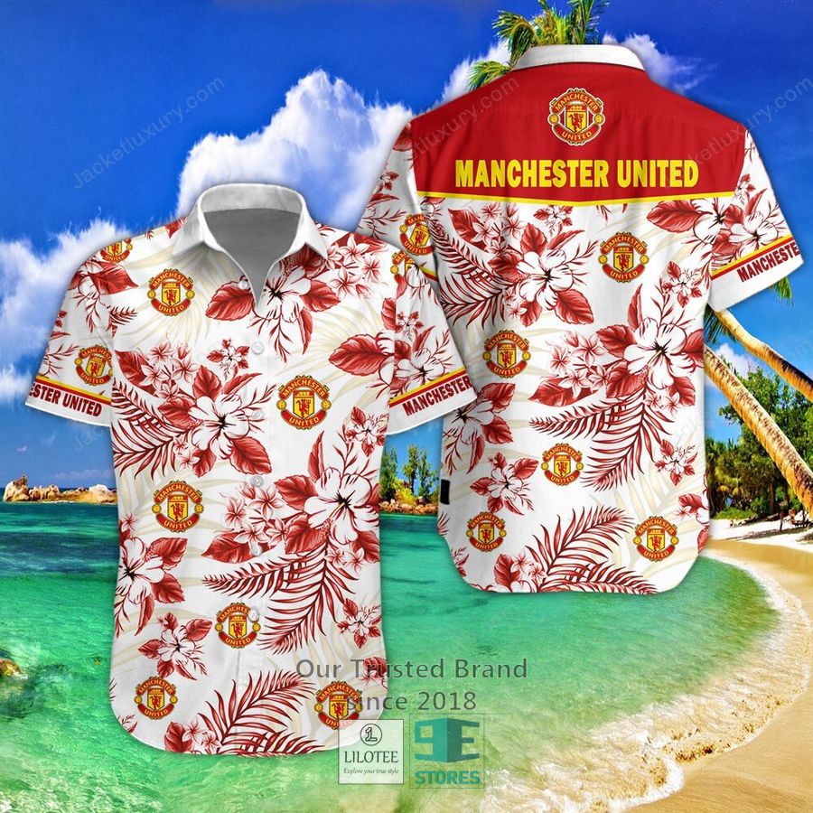 Manchester United Hibiscus Hawaiian Shirt, Short