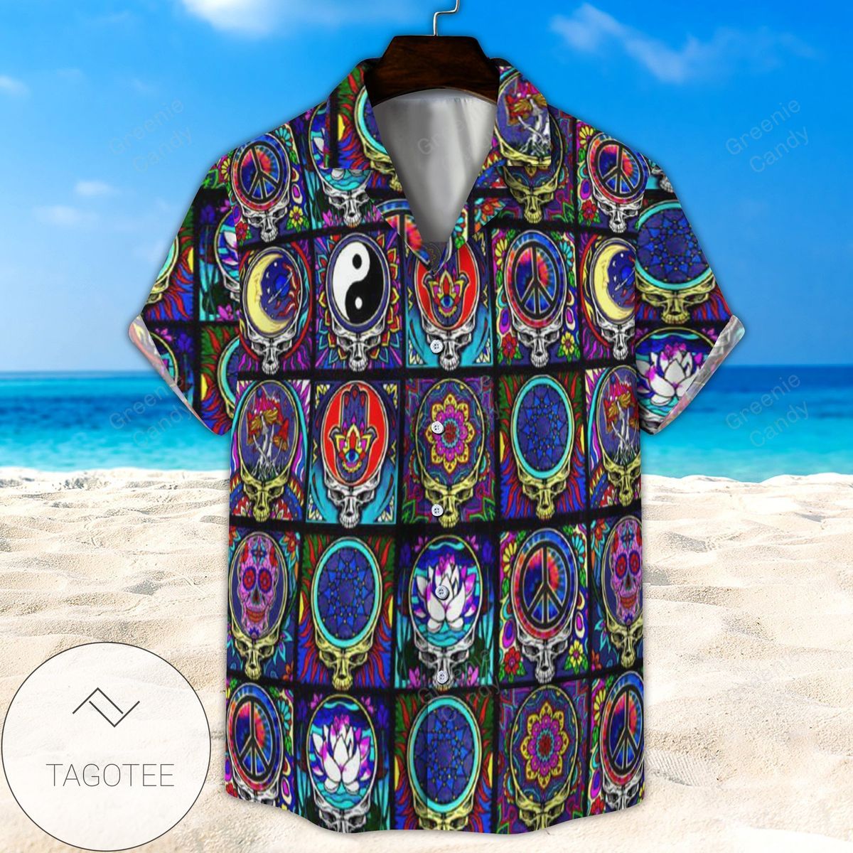 Mandala Hawaiian Graphic Print Short Sleeve Hawaiian Casual Shirt