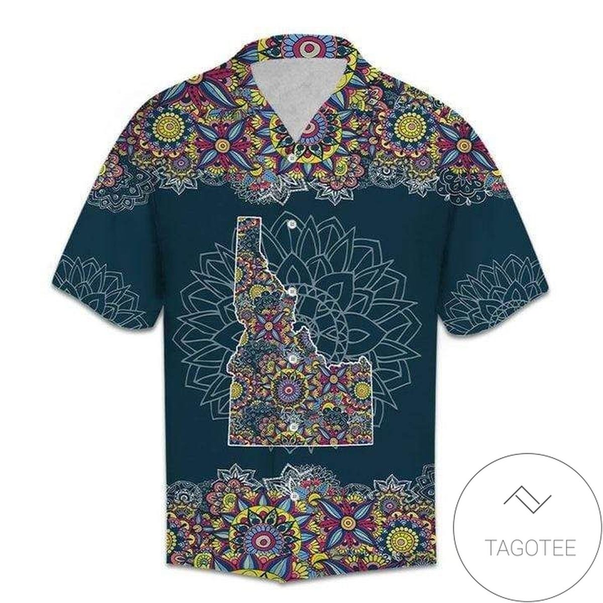 Mandala Hawaiian Graphic Print Short Sleeve Hawaiian Casual Shirt