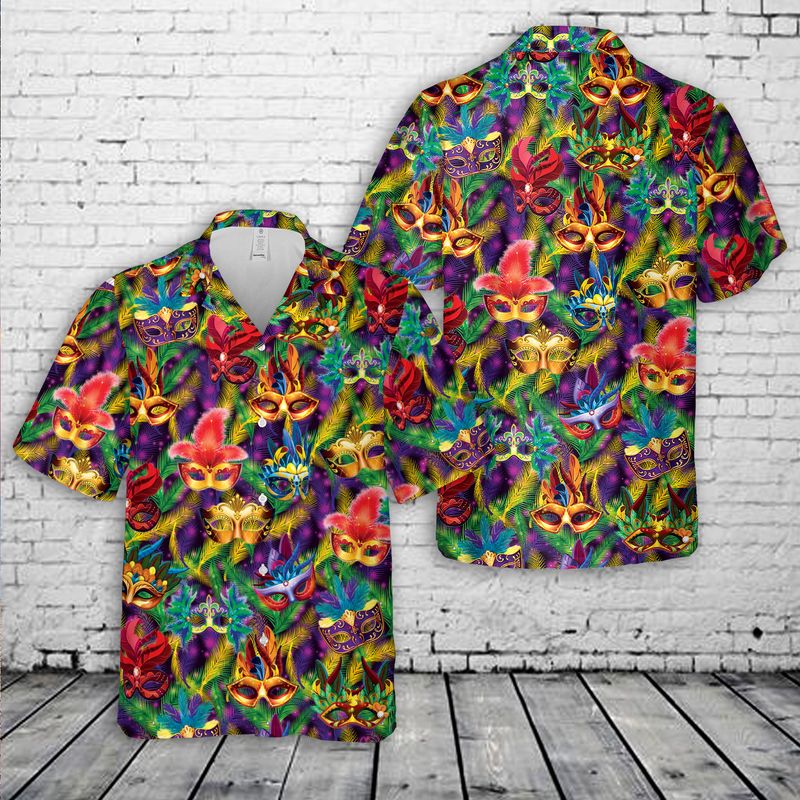 Mardi Gras Pattern Hawaiian Shirt