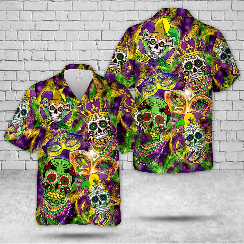 Mardi Gras Pattern Hawaiian Shirt