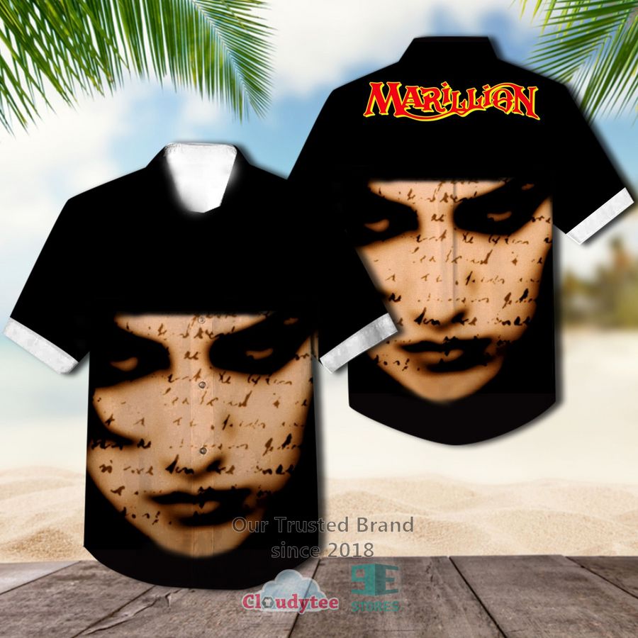 Marillion Band Afraid of Sunlight Album Cover Black Hawaiian Shirt