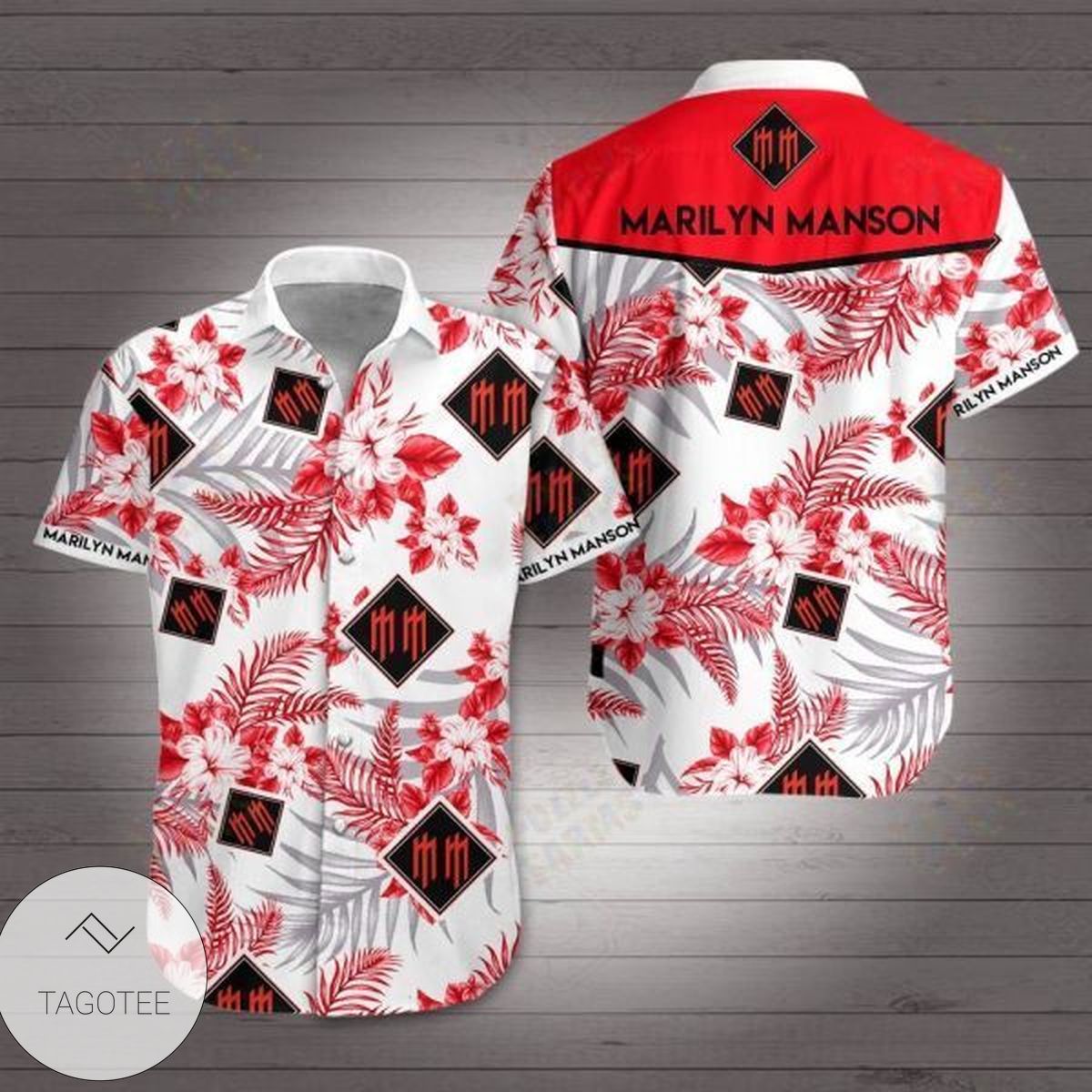 Marine Corps Hawaiian Graphic Print Short Sleeve Hawaiian Casual Shirt