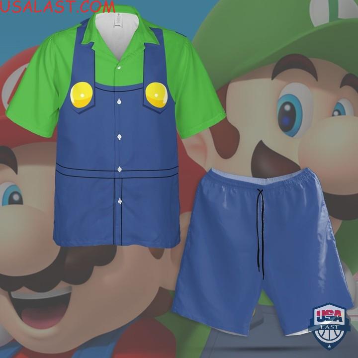 Mario Game Cosplay Aloha Hawaiian Shirts And Shorts