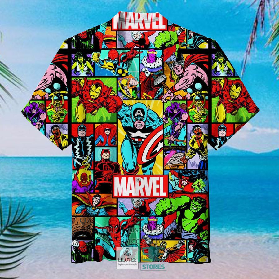 Marvel Comics Heroes Covers Colorful Hawaiian Shirt