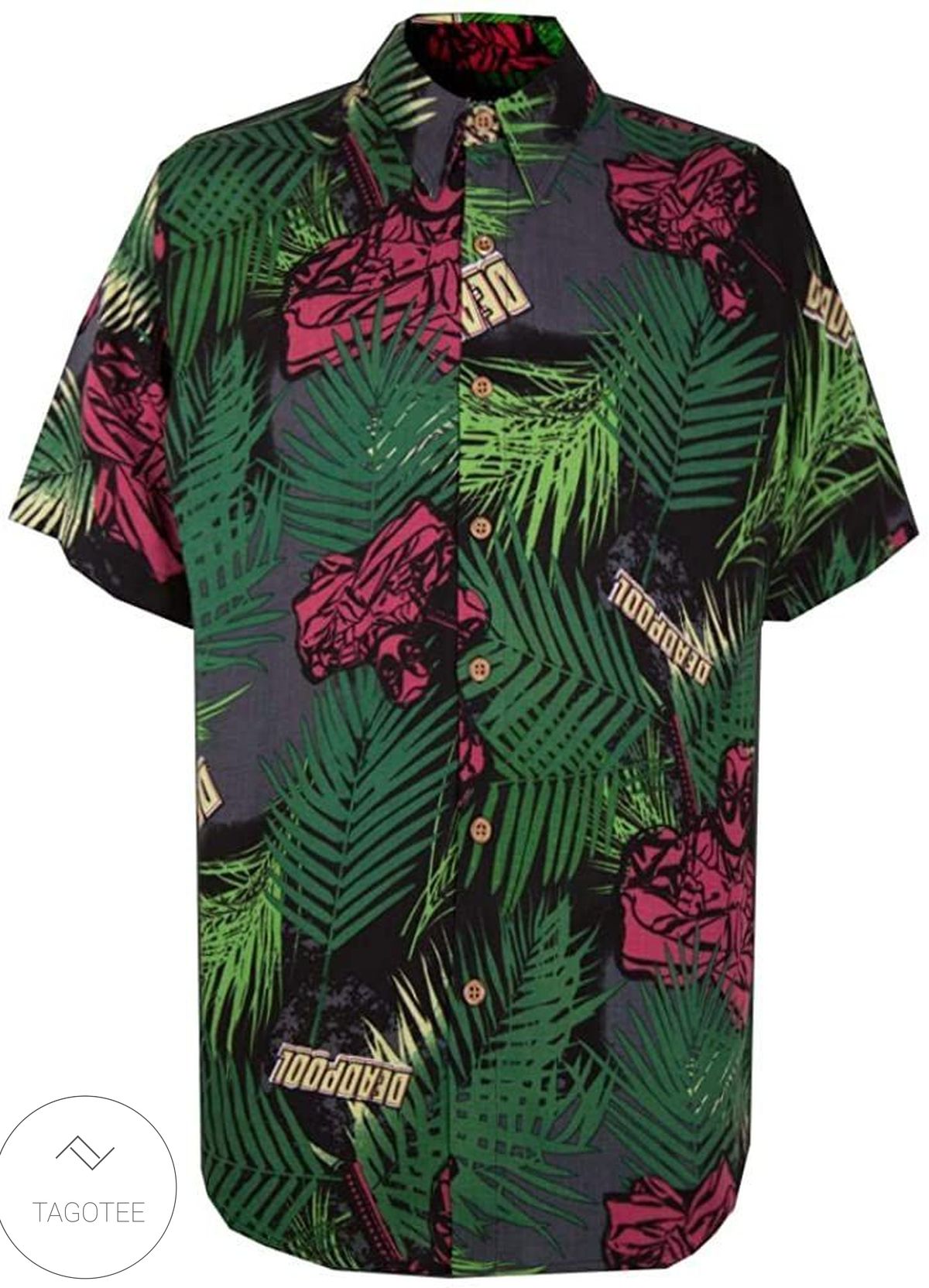 Marvel Deadpool Tropical Woven Hawaiian Shirt