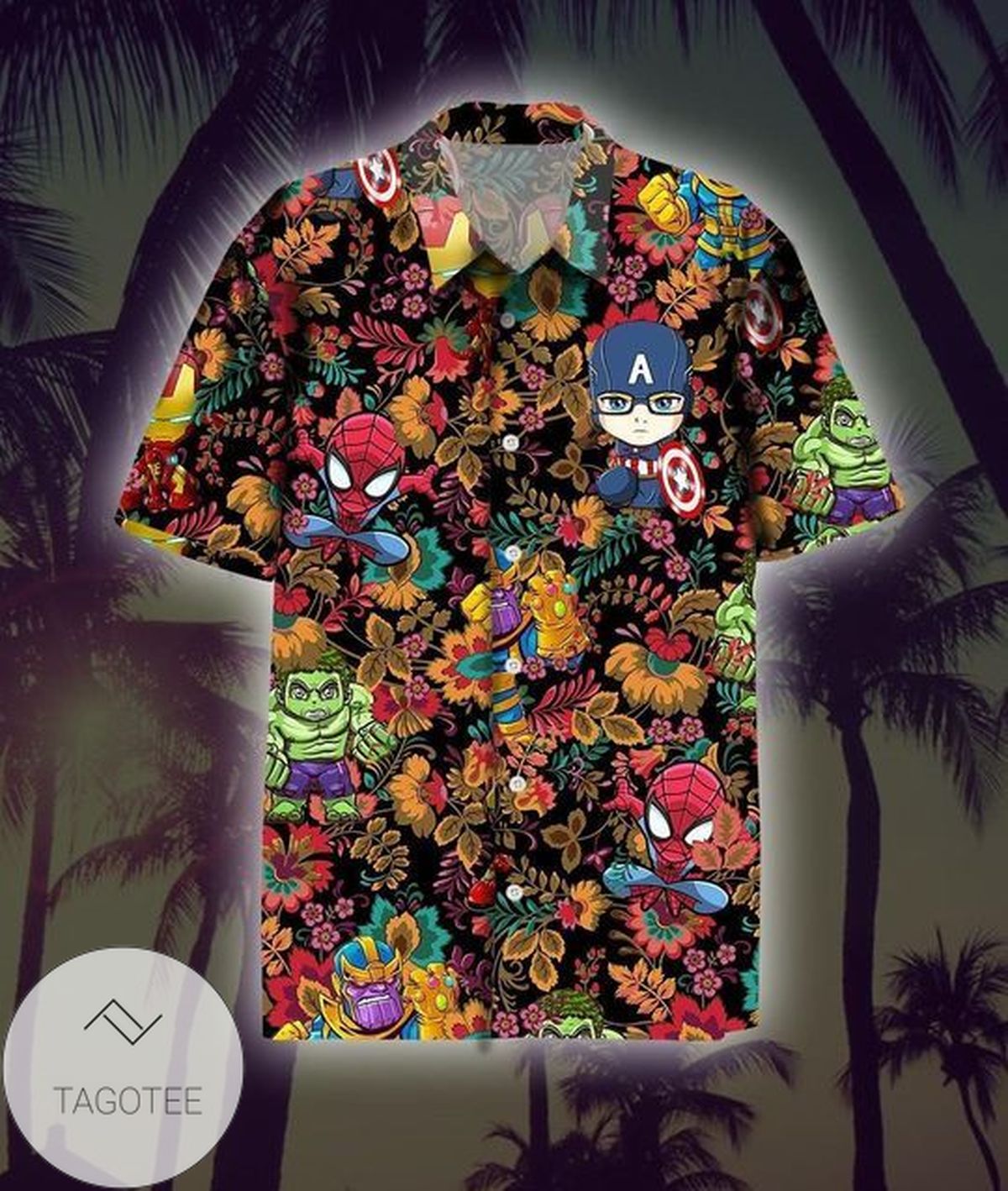 Marvel Deadpool Tropical Woven Hawaiian Shirt