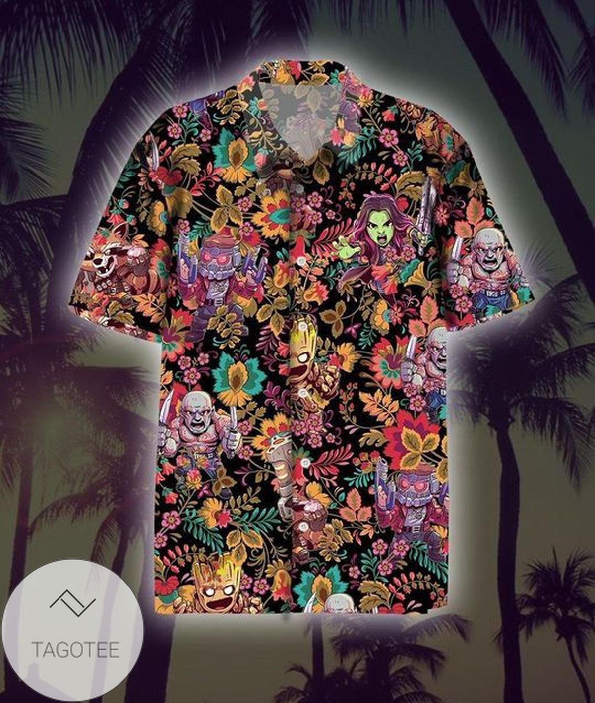 Marvel Hawaiian Graphic Print Short Sleeve Hawaiian Casual Shirt