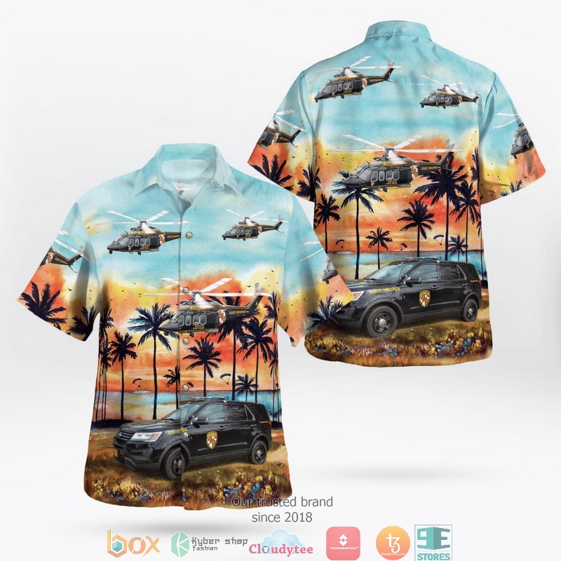 Maryland State Police Chevrolet Tahoe Hawaiian Shirt